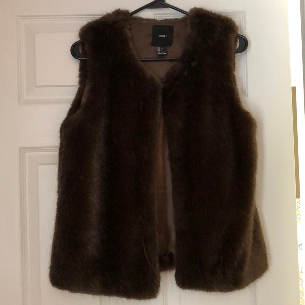 Forever 21 Brown Faux Fur Vest